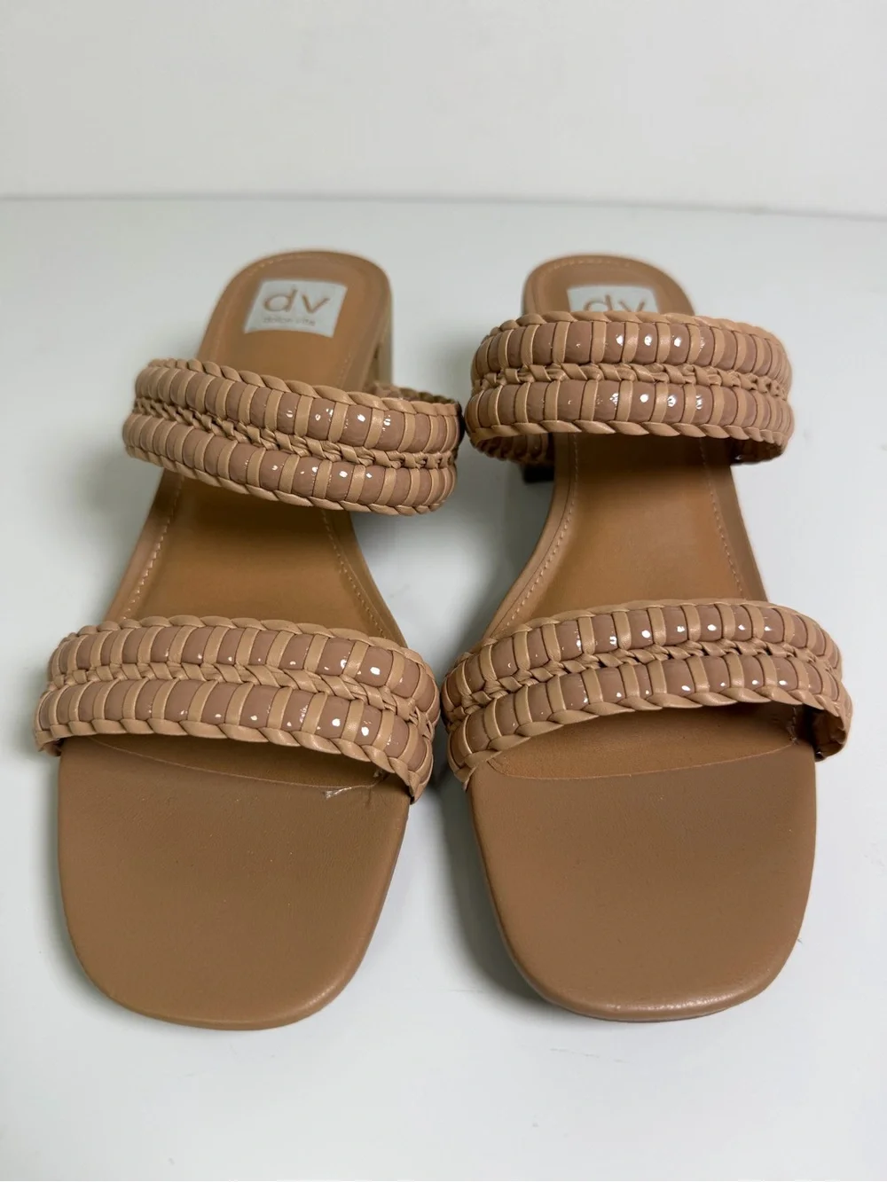 DV by Dolce Vita Santana Women’s Size 10 Tan Braided Block Heel Slide Sandals